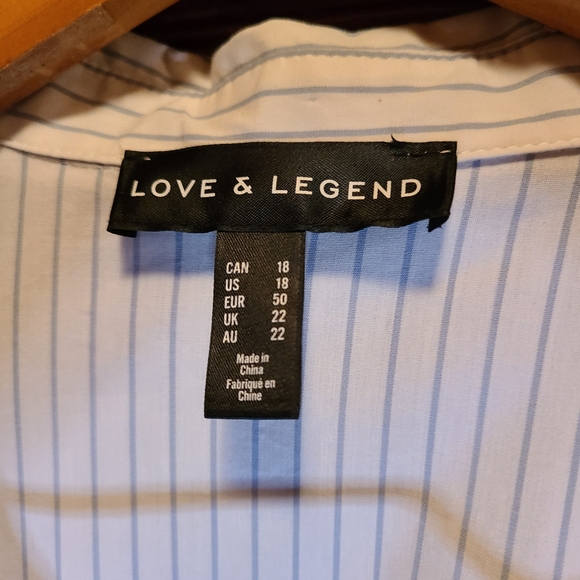 Plus size 18 pin striped dress shirt - Picture 3 of 3